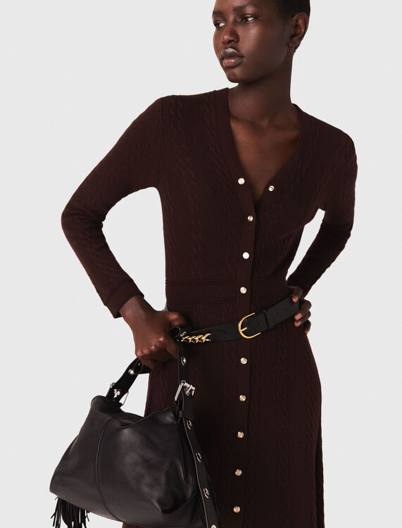 Knit maxi dress with buttons - Dresses - MAJE