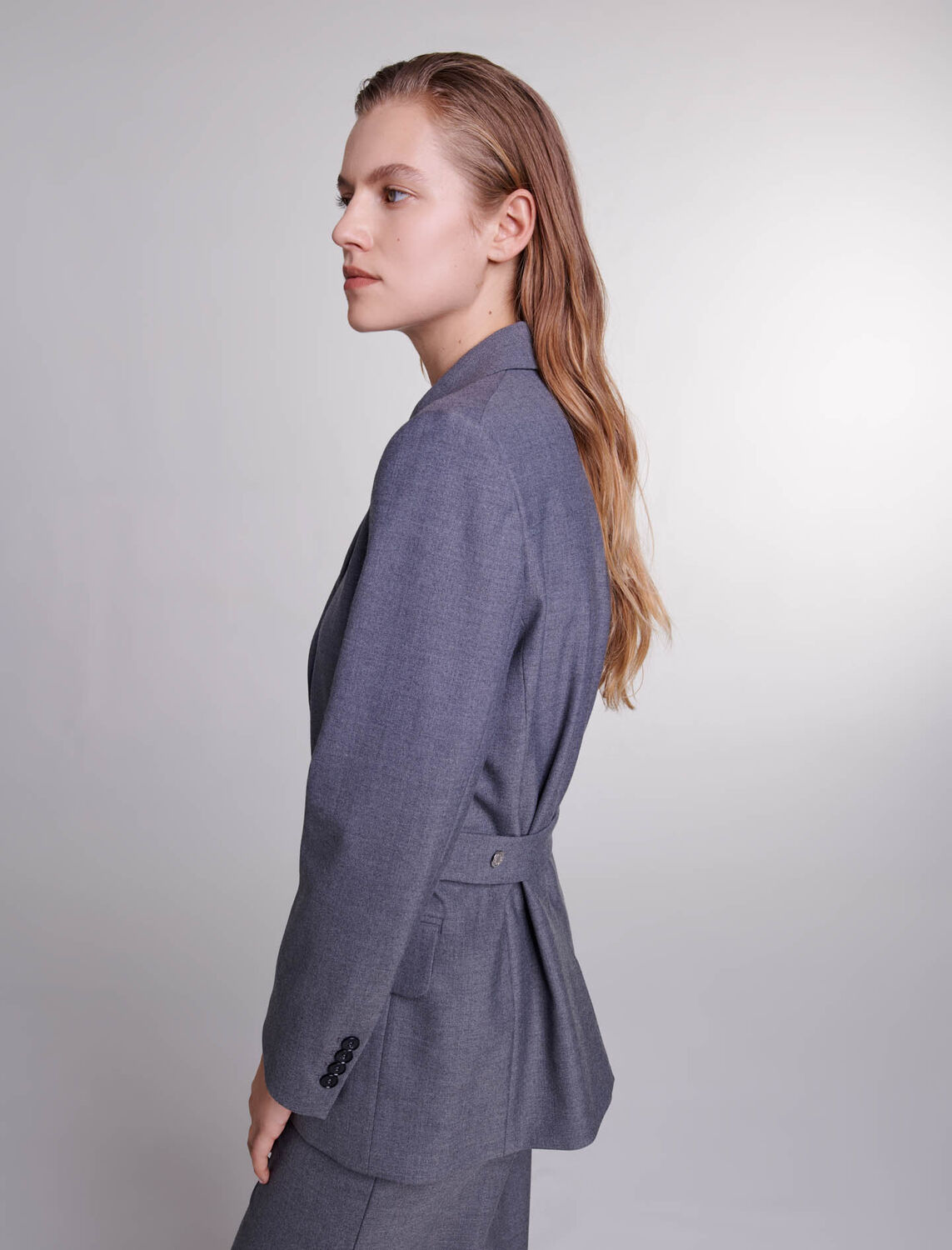 Suit jacket with chain belt : Coats and Jackets color 