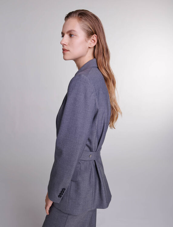 Suit jacket with chain belt - Coats and Jackets - MAJE