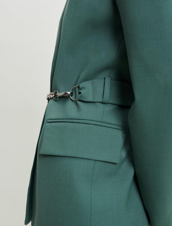 Tailored jacket with chain belt - Blazers & Jackets - MAJE
