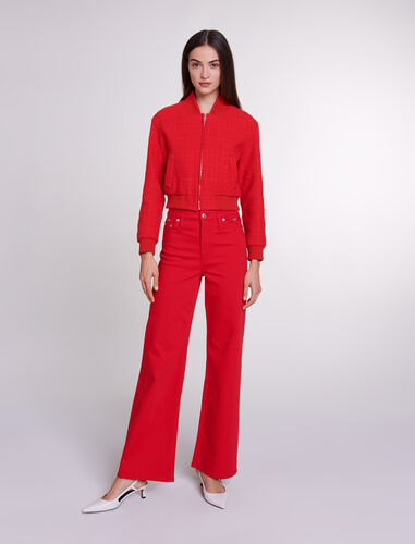 Wide-leg denim jeans : Spring-Summer Collection color Red