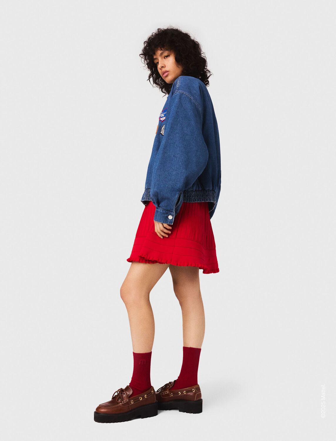 Oversized embroidered denim jacket - Blazers & Jackets - MAJE