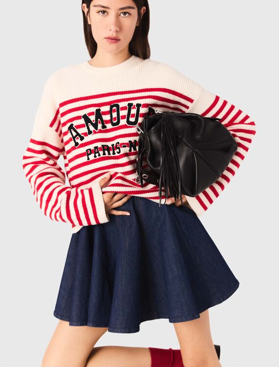 Striped rib knit jumper - Sweaters & Cardigans - MAJE