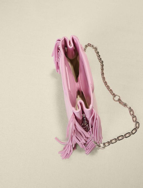 Pink leather mini M bag - M Bag - MAJE