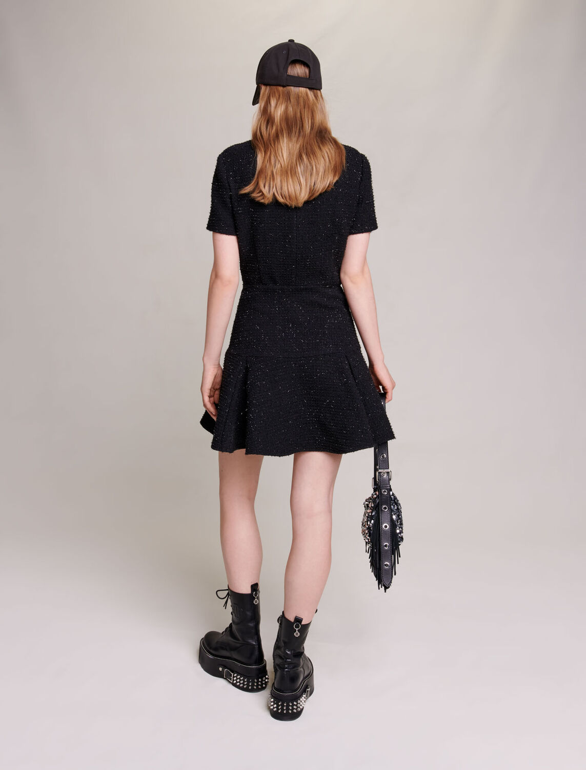Short tweed dress : Dresses color 
