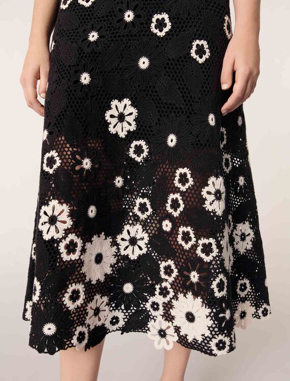 Floral crochet maxi dress - Dresses - MAJE