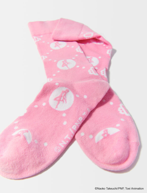 Cotton-blend long socks : Other accessories color Pink