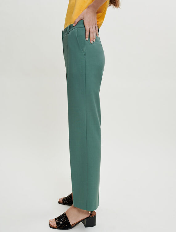 Straight-cut tailored trousers : Trousers & Jeans color Green