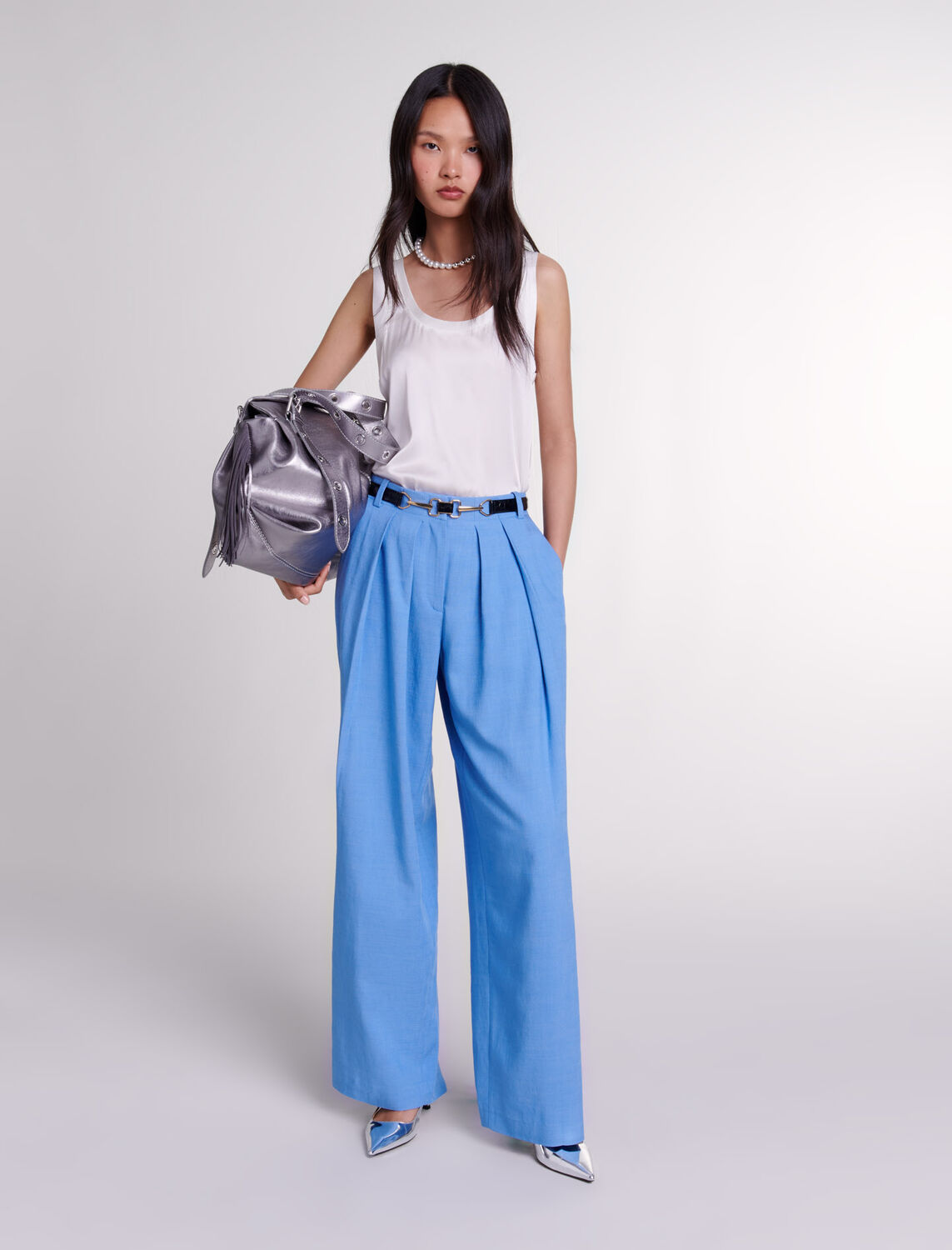 Wide-leg suit trousers with pleats - Fall-Winter Collection - MAJE
