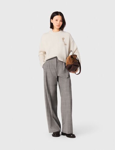 Checked suit trousers : Trousers & Jeans color Grey