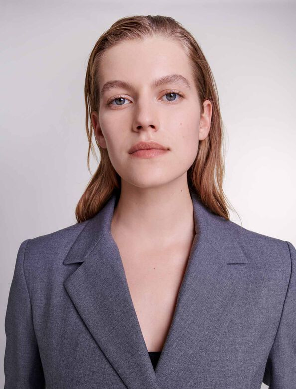 Suit jacket with chain belt : Coats and Jackets color Grey