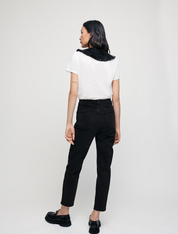 Mom-style high-waisted straight jeans - Trousers & Jeans - MAJE