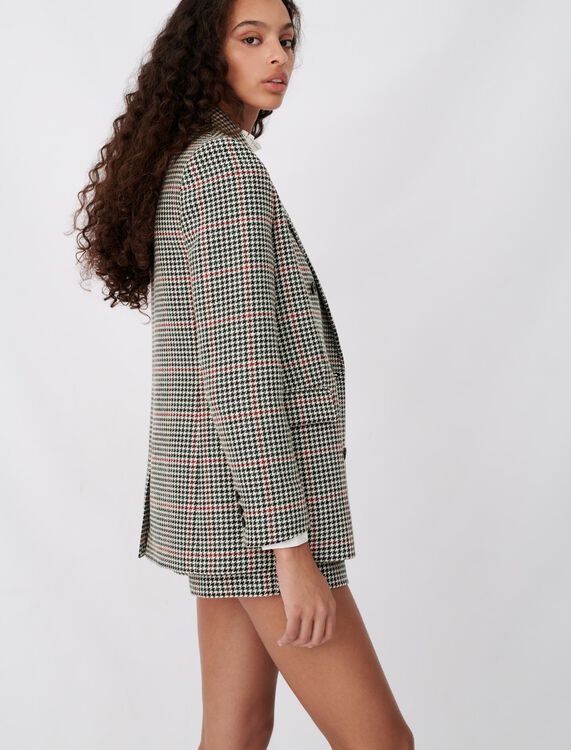 Double-breasted checked jacket -  - MAJE
