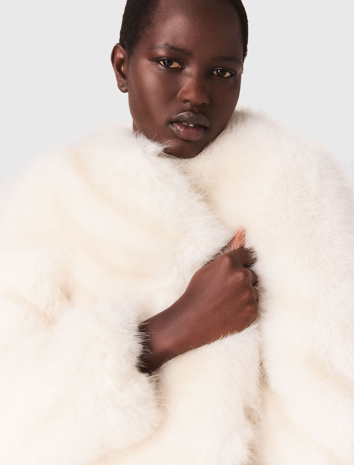 Short faux fur jacket - Coats - MAJE