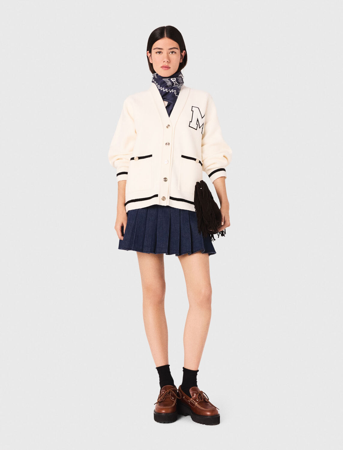 Long cardigan with embroidery - Sweaters & Cardigans - MAJE