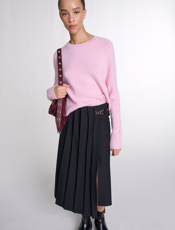 Asymmetrical long pleated skirt - Fall-Winter Collection - MAJE