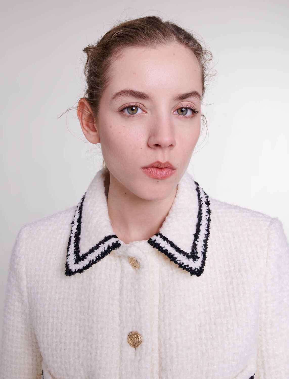 Contrasting tweed-style jacket : 30% Off color 