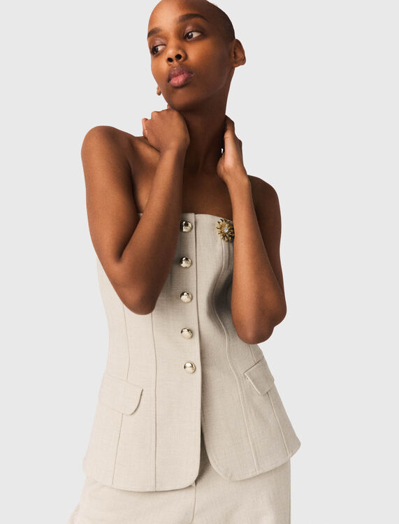 Tailored bustier top - Tops - MAJE