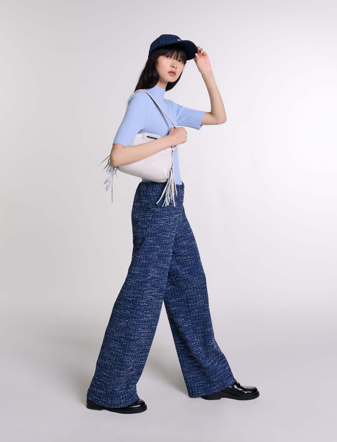 Wide-leg tweed trousers - Fall-Winter Collection - MAJE