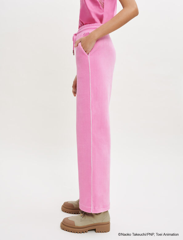 Stretch corduroy trousers : Trousers & Jeans color Pink