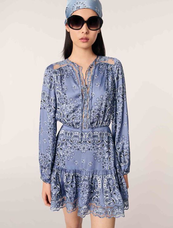 Short patterned floaty dress - Dresses - MAJE