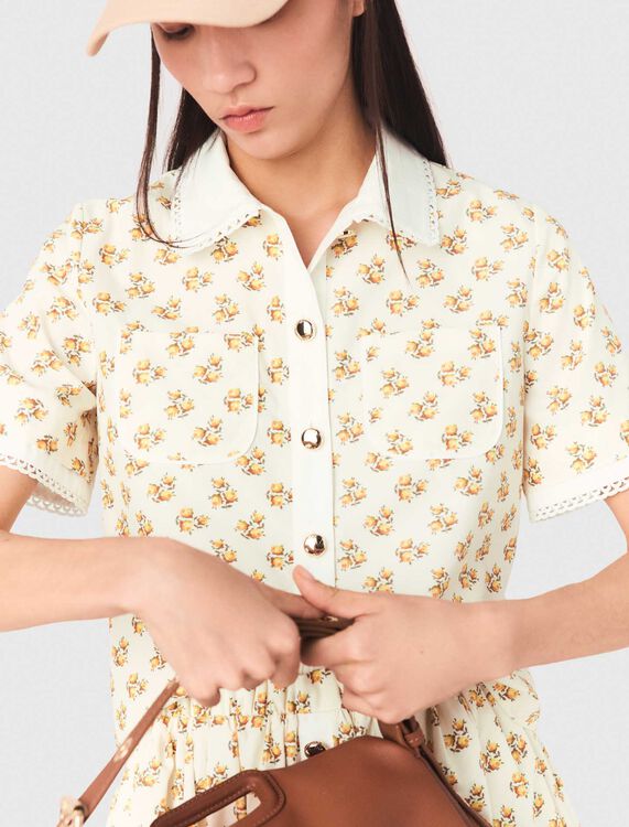Patterned shirt with croquet trim - Shirts - MAJE