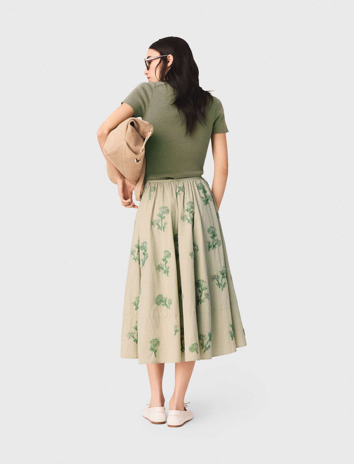 Embroidered technical skirt - Skirts & Shorts - MAJE