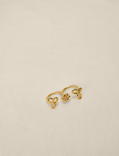 Double flower ring : Other Accessories color Gold