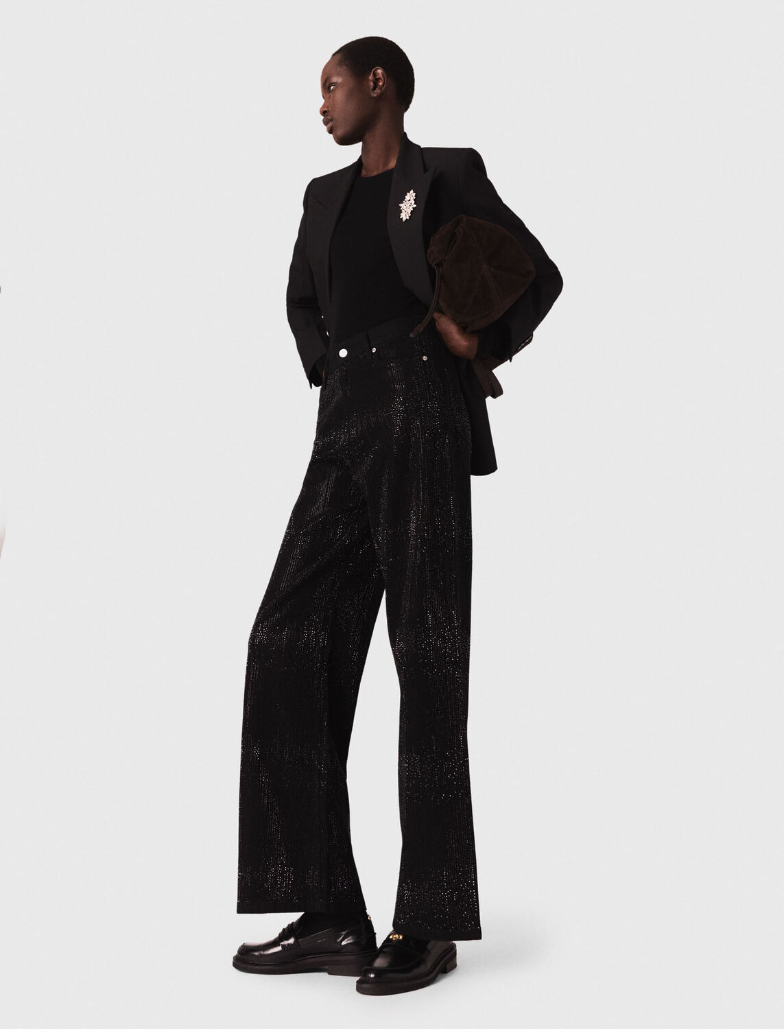 maje : Trousers & Jeans 顏色 黑色/BLACK