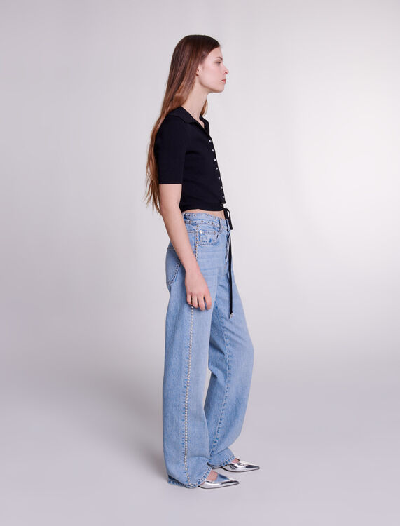 Knit crop top with ties - View All - MAJE