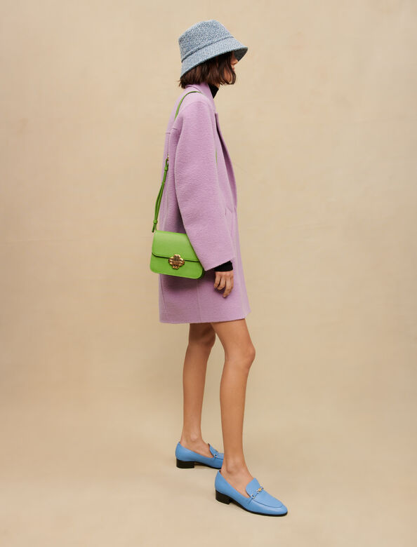 Mauve double-sided bouclé coat : Coats & Jackets color Parma Violet