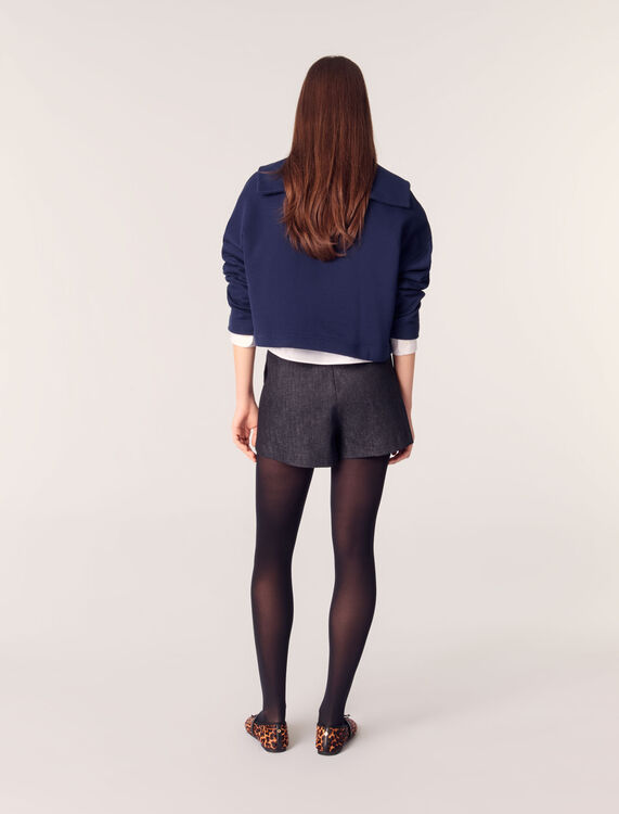 Short sweatshirt with embroidery - Tops - MAJE