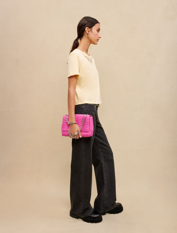 Cotton T-shirt with jewel collar - View All - MAJE