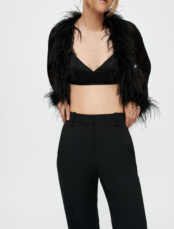 Wide-leg black suit trousers -  - MAJE