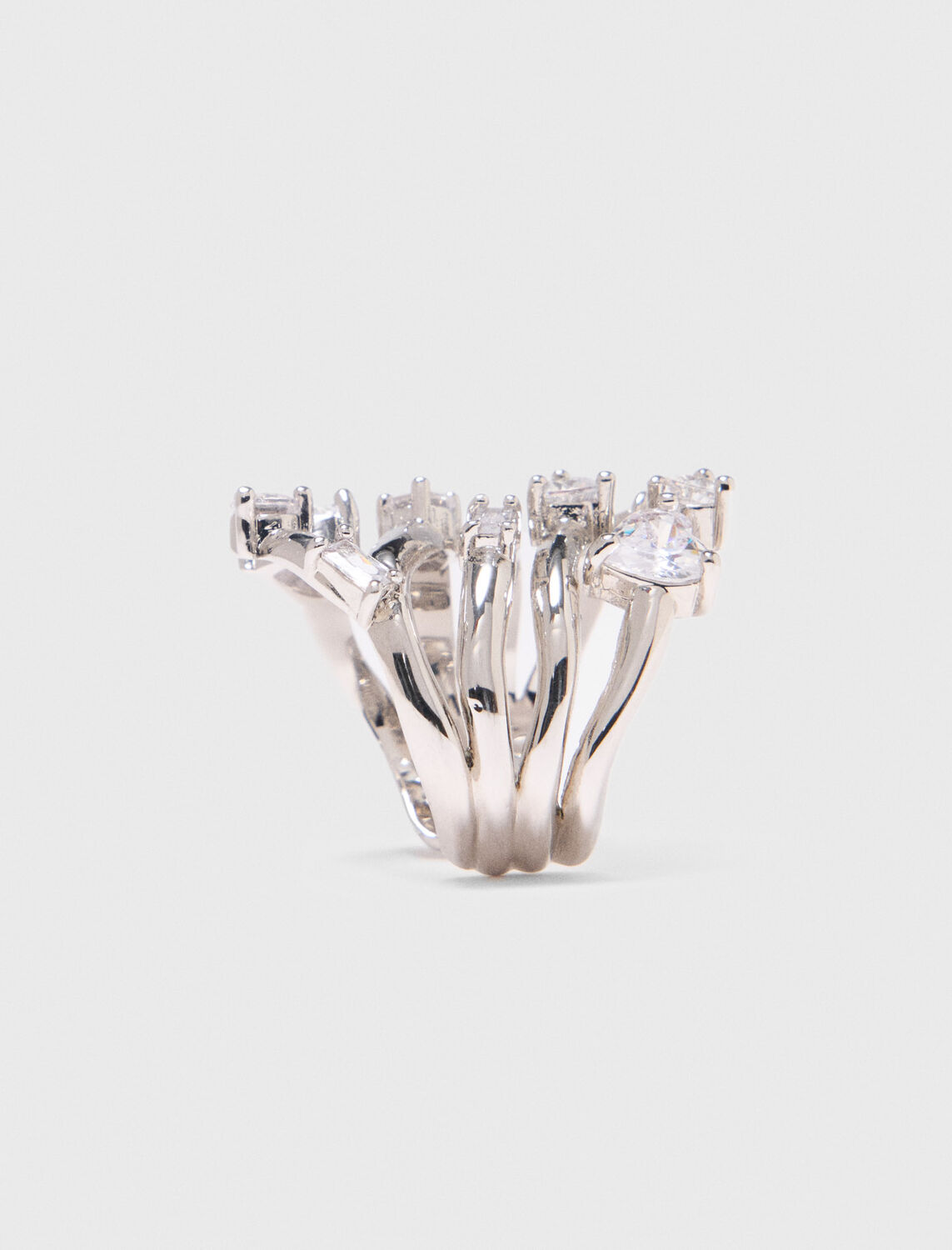 Rhinestone multi-row ring : Jewelry color Caramel