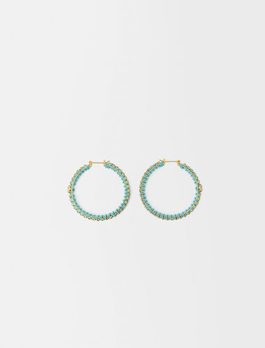 Beaded Creole earrings : 40% Off color blue swimming pool
