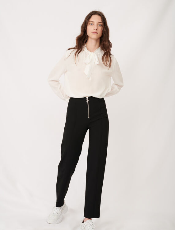 120PAKITA Recycled polyester straight cut trousers - Trousers & Jeans ...