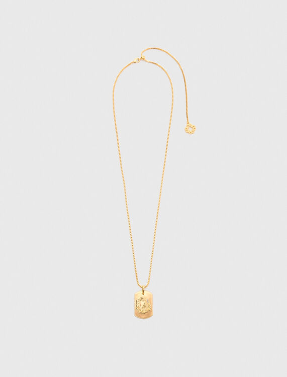 Zodiac sign plaque necklace -  - MAJE