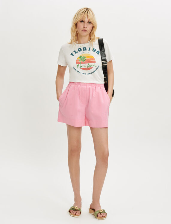 Embroidered poplin shorts - Skirts & Shorts - MAJE