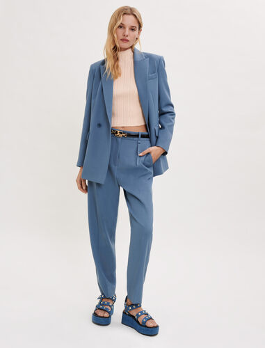 Straight suit trousers : Co-ord Sets color Steel blue