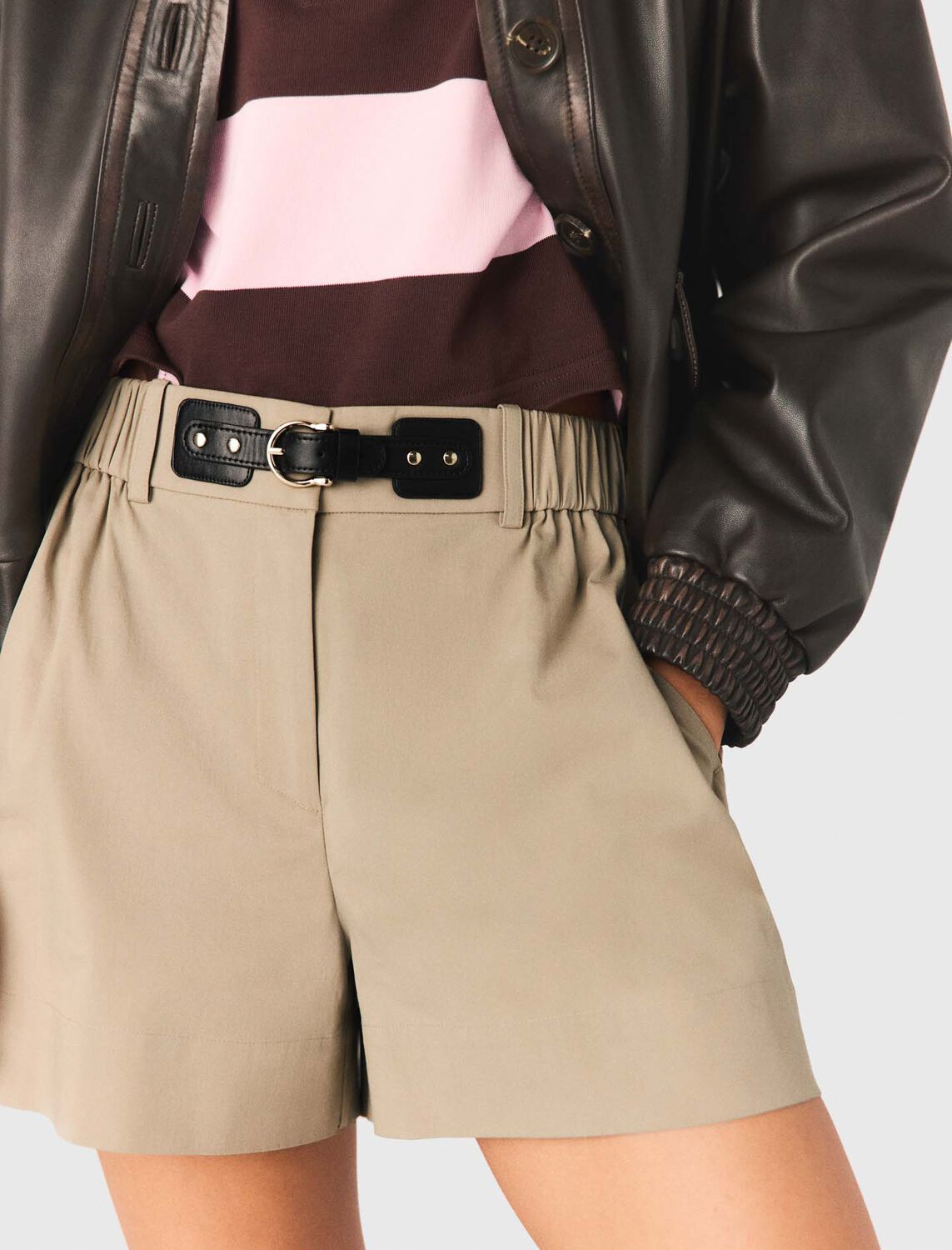 Cotton shorts : Skirts & Shorts color Camel