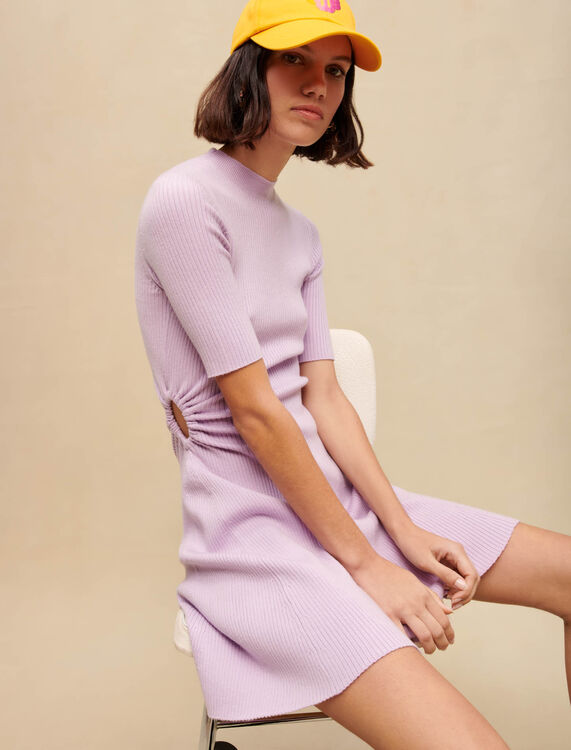 Mauve openwork knit dress : Dresses color Parma Violet