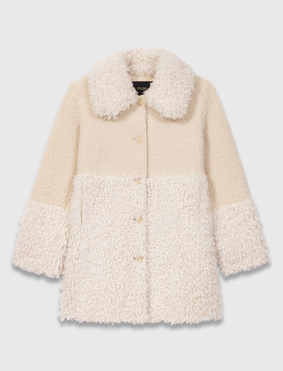 Long faux fur coat - Coats - MAJE