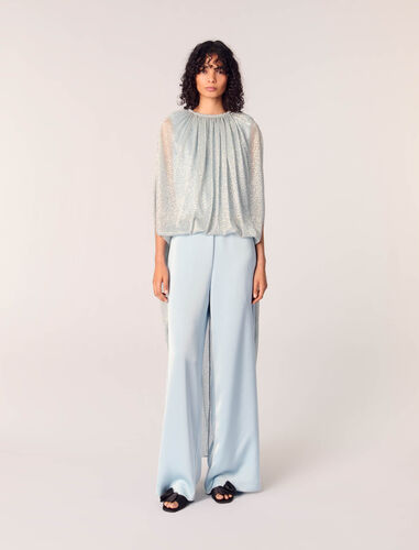 2-in-1 lurex jumpsuit : Pants & Jeans color Blue Sky