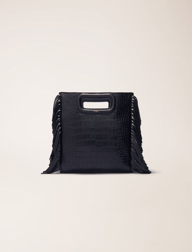 M bag in crocodile-effect leather : M Bag color Black