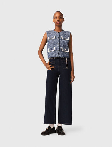 Tweed jacket : Tops color Blue