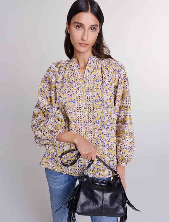 Patterned embroidered blouse -  - MAJE