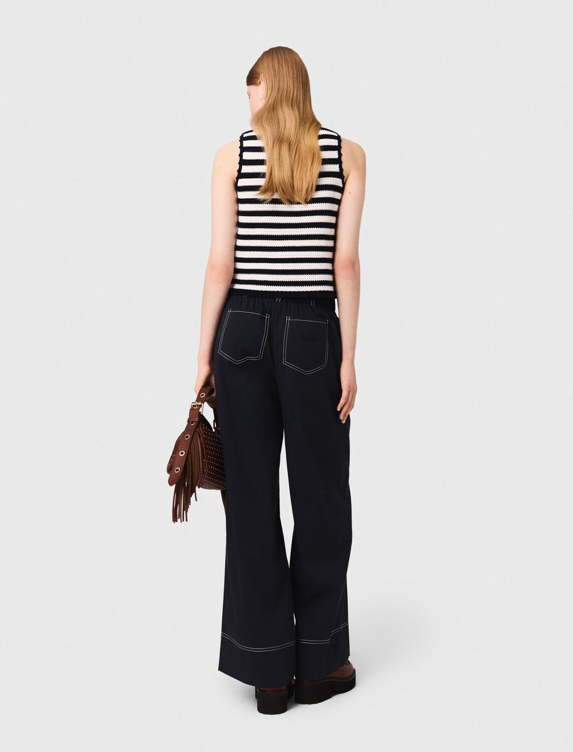 maje : Trousers & Jeans color Navy