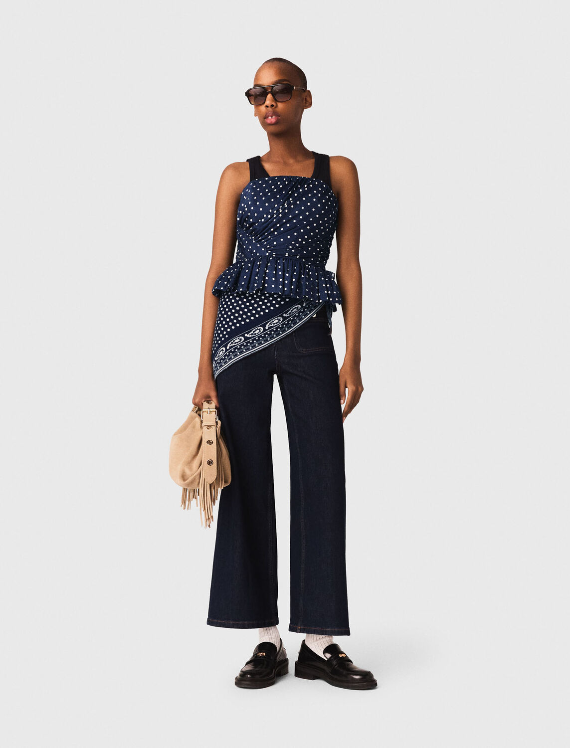 Patterned bustier top - Tops - MAJE