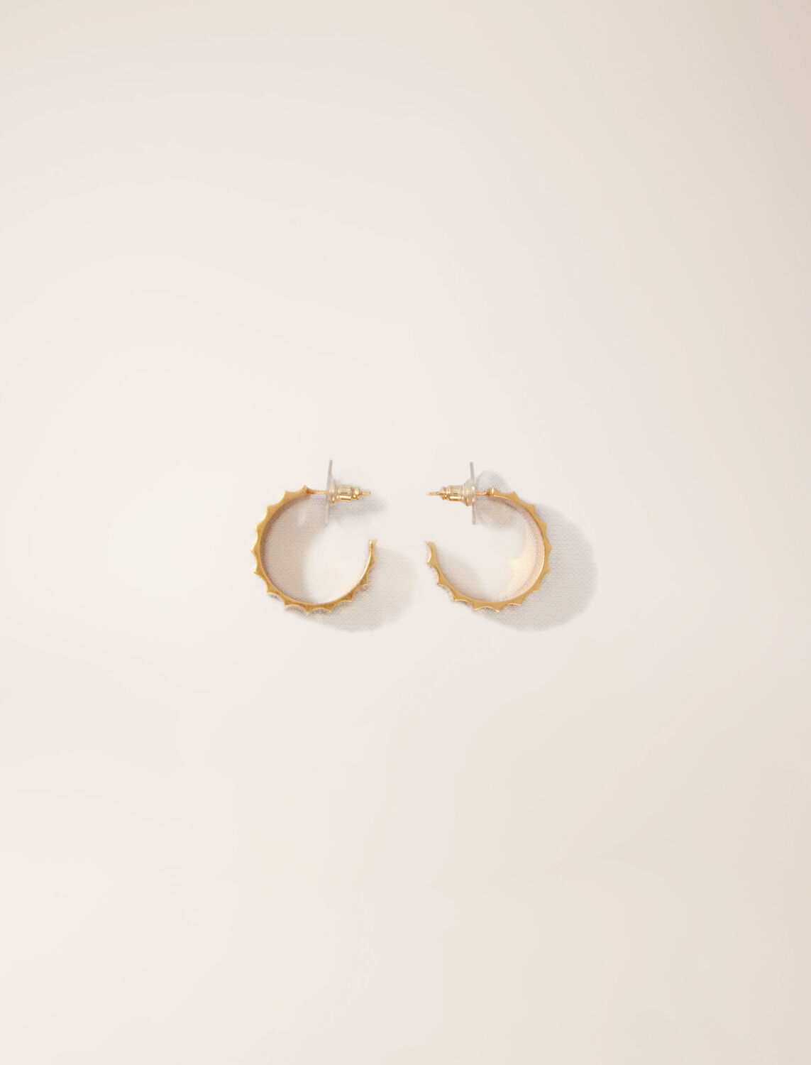 Tapered gold mini hoop earrings -  - MAJE
